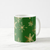 Mug Noël vert et or (Devant droit)