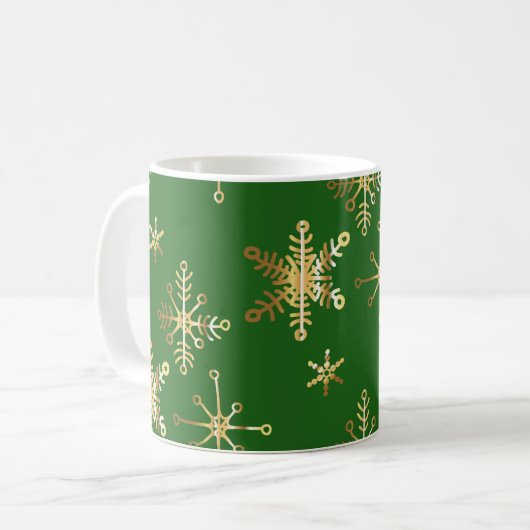 Mug Noël vert et or (Devant gauche)
