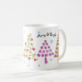 Mug Noël vert rose pâle Nom (Devant droit)