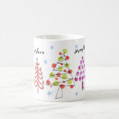 Mug Noël vert rose pâle Nom (Centre)