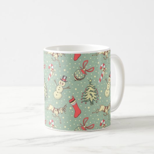 Mug Noël vintage (Devant droit)