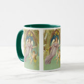Mug Noël vintage, Ange victorien avec Cherub (Devant gauche)