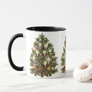 Mug Noël Vintage, Arbre Victorien Décoré