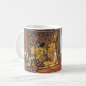 Mug Noël vintage, chalet confortable avec cheminée (Devant gauche)