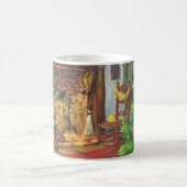 Mug Noël vintage, chalet confortable avec cheminée (Centre)
