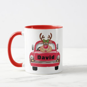 Mug Noël vintage de Reindees de Camion Rouge
