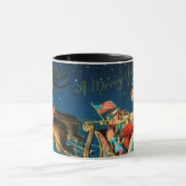 Mug Noël vintage du Père Noël Sleigh (Centre)