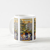 Mug Noël vintage, enfants assis sur un canapé (Devant gauche)