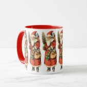 Mug Noël vintage, Image découpée de Père Noël (Devant gauche)