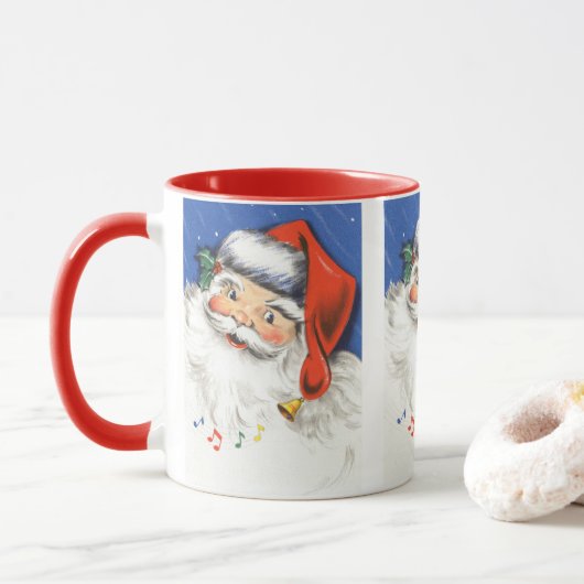 Mug Noël Vintage, Jolly Santa Claus avec musique (Avec donut)