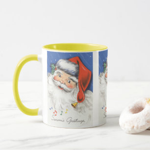 Mug Noël Vintage, Jolly Santa Claus avec musique
