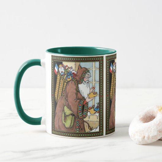 Mug Noël Vintage, Jouets du Père Noël Chaussures (Avec donut)