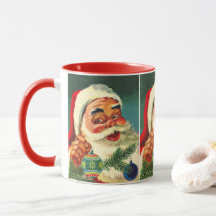 Mug Noël vintage, joyeux Père Noël rétro des années 50
