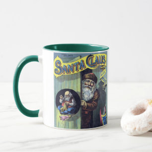 Mug Noël vintage, le Père Noël et son livre d'œuvres