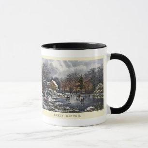 Mug Noël Vintage, Patins d'hiver précoce sur un étang
