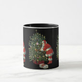 Mug Noël Vintage, Père Noël avec des cadeaux (Centre)
