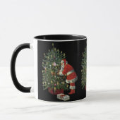 Mug Noël Vintage, Père Noël avec des cadeaux (Gauche)