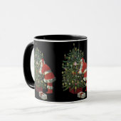 Mug Noël Vintage, Père Noël avec des cadeaux (Devant gauche)
