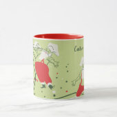 Mug Noël vintage, Père Noël chef avec dîner (Centre)