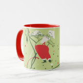 Mug Noël vintage, Père Noël chef avec dîner (Devant gauche)