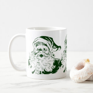 Mug Noël Vintage, Père Noël Joyeux Vert Rétro