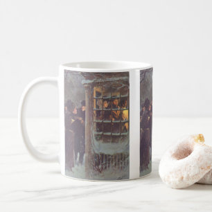 Mug Noël vintage, personnes victoriennes à une fête