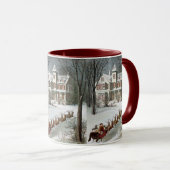 Mug Noël vintage, Saint Nicolas avec rennes (Devant droit)