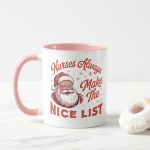 Mug Noël Vintage Santa Infirmières Font la Bonne Liste