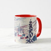 Mug Noël Vintage, Village d'hiver Neige (Devant droit)