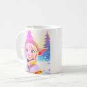 Mug Noël Whimsical d'Elfe Rose mignon (Devant gauche)