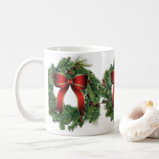 Mug Noël Wreath Maison de vacances Céramique (Avec donut)