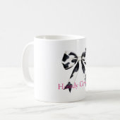 Mug Nœud à imprimé vache noir blanc (Devant gauche)