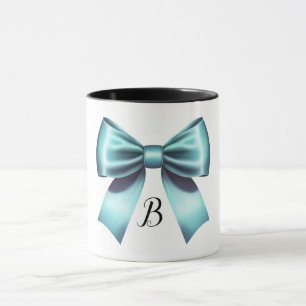 Mug Nœud Bleu Turquoise Élégant Mariage Shower de Mari