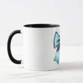 Mug Nœud Bleu Turquoise Élégant Mariage Shower de Mari (Gauche)