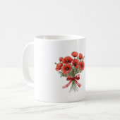 Mug Nœud de fleurs de pavot rouge (Devant gauche)