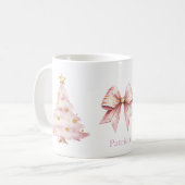 Mug Nœud de l'arbre de Noël rose (Devant gauche)