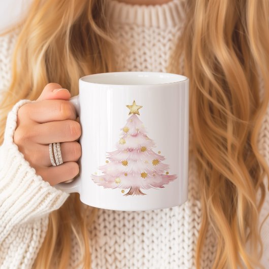 Mug Nœud de l'arbre de Noël rose