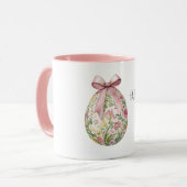 Mug Nœud de Pâques aux fleurs roses (Devant gauche)