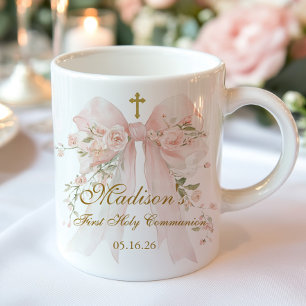 Mug Nœud floral Première Sainte Communion Cadeau relig