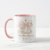 Mug Nœud floral Première Sainte Communion Cadeau relig (Gauche)