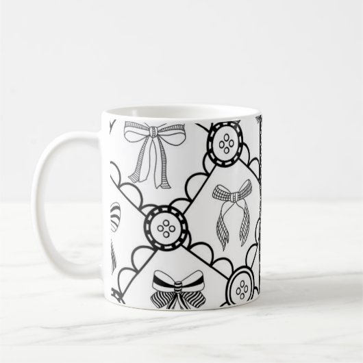 Mug Nœud Noir Coquette (Gauche)