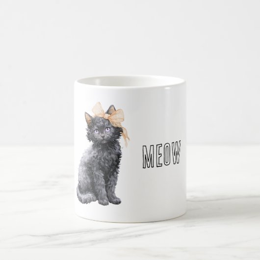 Mug Nœud Papillon Chat Noir Peche (Centre)