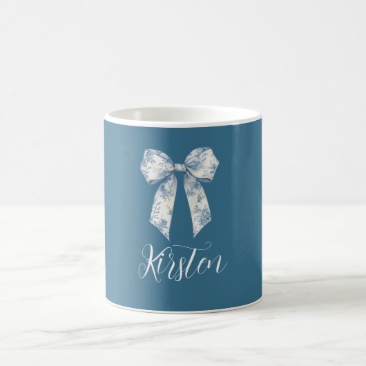 Mug Nœud papillon floral bleu blanc (Centre)