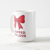 Mug Nœud rose enveloppé avec amour, esthétique coquett (Devant gauche)