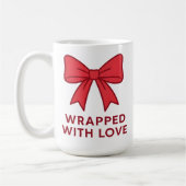 Mug Nœud rose enveloppé avec amour, esthétique coquett (Gauche)