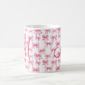 Mug Nœud Rose Monogramme Coquette Esthétique Prépa Ten (Centre)