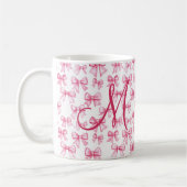 Mug Nœud Rose Monogramme Coquette Esthétique Prépa Ten (Gauche)