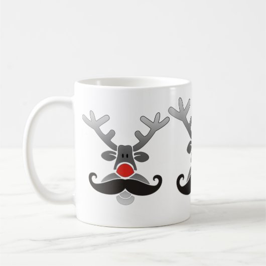 Mug Noeud rouge avec Moustache (Gauche)