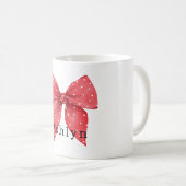 Mug Nœud Rouge Points Blancs (Devant droit)