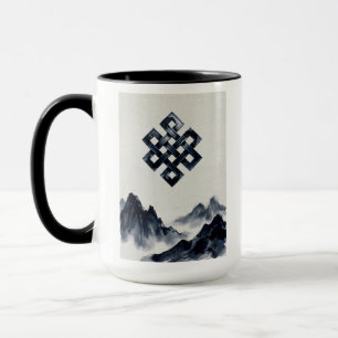 Mug Nœud sans fin bouddhiste Zen paisible Montagnes br